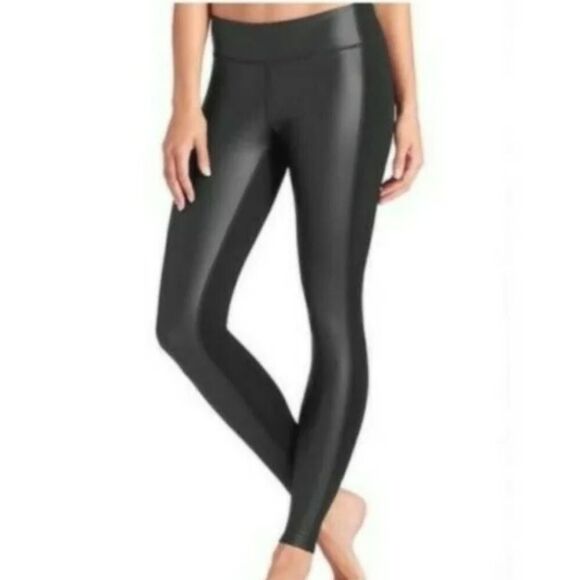 Athleta Gleam Faux Leather Panel Leggings XS - Picture 1 of 5